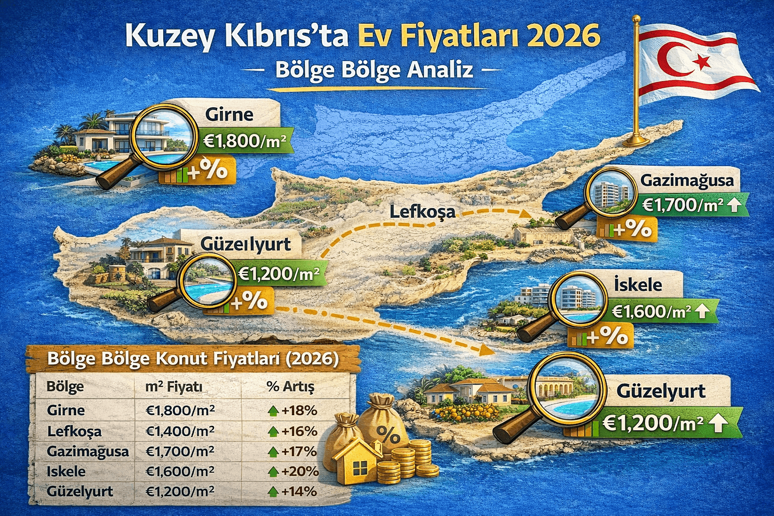 Kuzey Kıbrıs’ta Ev Fiyatları 2026 – Bölge Bölge Analiz